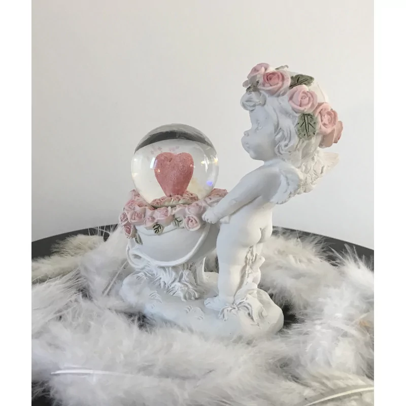 Ange Boule Paillettes cœur 12,5 cm.