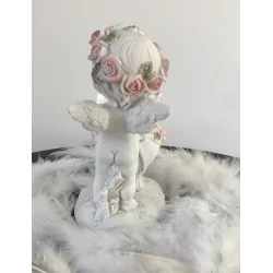 Ange Boule Paillettes cœur 12,5 cm.