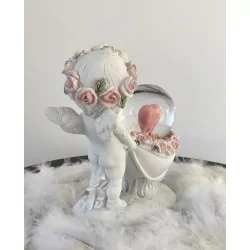 Ange Boule Paillettes cœur 12,5 cm.