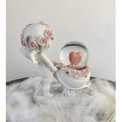 Ange Boule Paillettes cœur 12,5 cm.