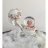 Ange Boule Paillettes cœur 12,5 cm.