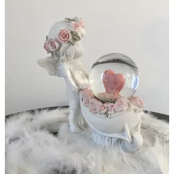 Ange Boule Paillettes cœur 12,5 cm.