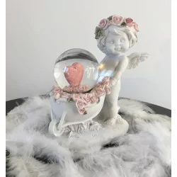 Ange Boule Paillettes cœur 12,5 cm.