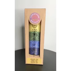 7 chakras candles with...