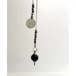 Pendule en Améthyste Chaine Fleur de vie