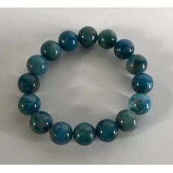 Bracelet Apatite Bleue, 12 mm.