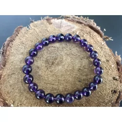 Bracelet Améthyste de l’Uruguay AA 8mm.