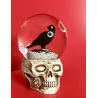 Boule neige, Tête de Mort & Corbeau . 17cm