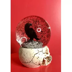 Boule neige, Tête de Mort & Corbeau . 17cm