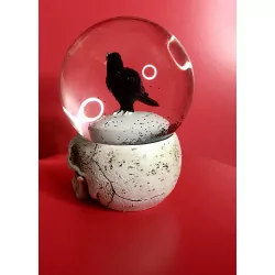 Boule neige, Tête de Mort & Corbeau . 17cm
