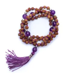 Mala Rudraksha et Améthyste...