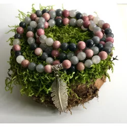 Mala Rhodonite Quartz gris...