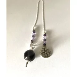 Pendule en Améthyste Chaine Fleur de vie