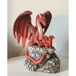 Dragon rouge et son petit,...