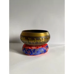 Tibetan Buddha singing bowl - decorated and engraved