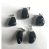 Pendentif Onyx noire monture en métal&collier cuir noir avec fermoir mousqueton.