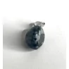 Pendentif Obsidienne flocon de neige avec crochet & collier en cuir noir avec fermoir mousqueton.