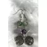 Boucles d’oreilles Fluorite & Améthyste avec Arbre de vie.