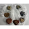 Set 7 symboles Chakra pierres dures forme cœur.