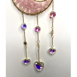 Attrape soleil Lune Quartz rose.
