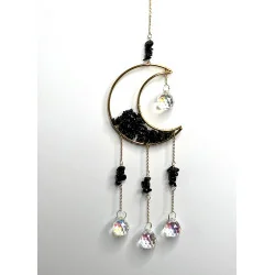 Attrape soleil Lune Obsidienne noire.