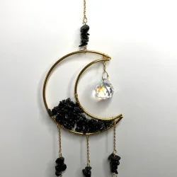 Attrape soleil Lune Obsidienne noire.