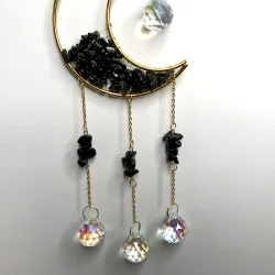 Attrape soleil Lune Obsidienne noire.