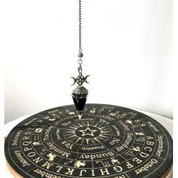 Pendule hexagonale Orgonite & Obsidienne noire
