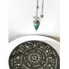 Pendule hexagonale « 3 phases de la Lune » Orgonite & Turquoise .