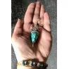 Pendule hexagonale « 3 phases de la Lune » Orgonite & Turquoise .