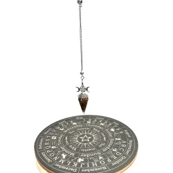 Pendule hexagonale « 3 phases de la Lune » Orgonite & Oeil de tigre