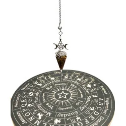 Pendule hexagonale « 3 phases de la Lune » Orgonite & Oeil de tigre