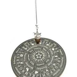 Pendule hexagonale « 3 phases de la Lune » Orgonite & Oeil de tigre