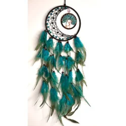 Attrape rêves bleu turquoise et noir& Arbre de vie Bohème