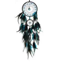 attrape rêves bleu turquoise et noir, style Bohème
