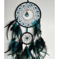 attrape rêves bleu turquoise et noir, style Bohème