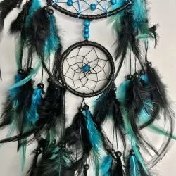 attrape rêves bleu turquoise et noir, style Bohème