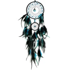 attrape rêves bleu turquoise et noir, style Bohème