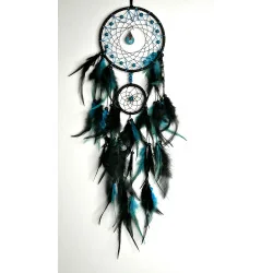 attrape rêves bleu turquoise et noir, style Bohème