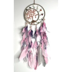 Attrape rêves rose et gris...