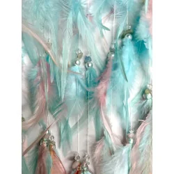 Attrape rêves rose et bleu turquoise & arbre de vie