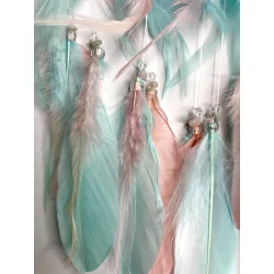 Attrape rêves rose et bleu turquoise & arbre de vie