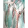 Attrape rêves rose et bleu turquoise & arbre de vie