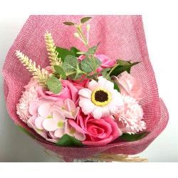 Bouquet de fleurs de Savon rose.