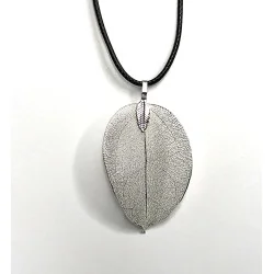 Pendentif Feuille Argent