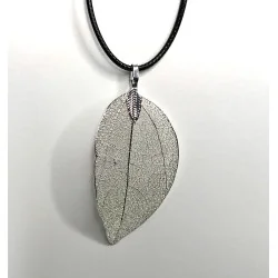 Pendentif Feuille Argent