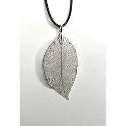 Pendentif Feuille Argent