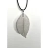 Pendentif Feuille Argent
