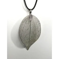 Pendentif Feuille Argent