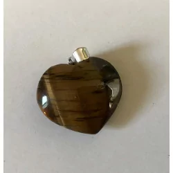 Pendentif Oeil de Tigre en forme de coeur